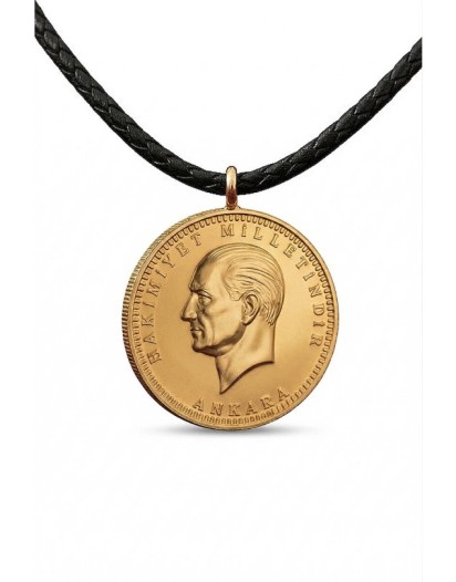 Ata Yarım Altın İpli Kolye