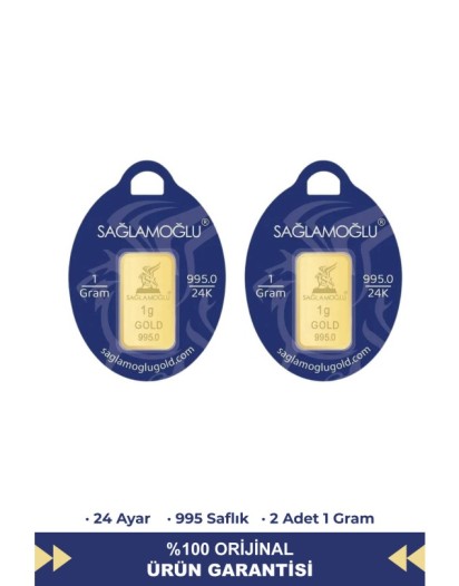 2 Gr 24 Ayar Külçe Altın (2 Adet 1 Gram)