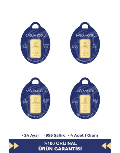 4 Gr 24 Ayar Külçe Altın (4 Adet 1 Gram)