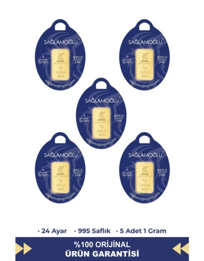 5 Gr 24 Ayar Külçe Altın (5 Adet 1 Gram)