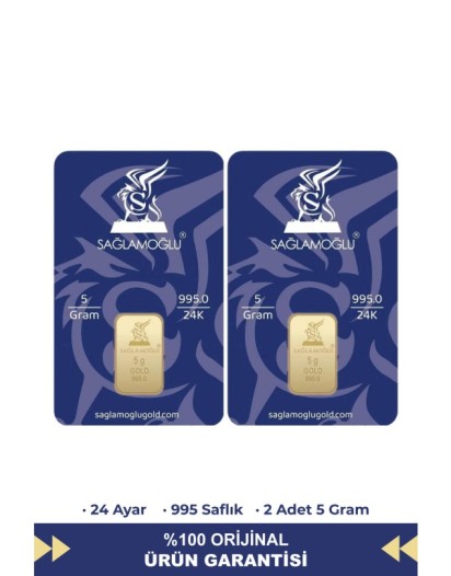 10 Gr 24 Ayar Külçe Altın (2 Adet 5 Gram)