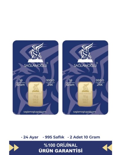 20 Gr 24 Ayar Külçe Altın (2 Adet 10 Gram)
