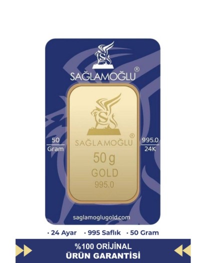 50 Gr 24 Ayar Külçe Altın