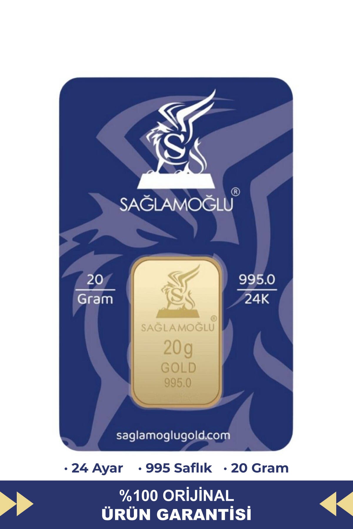 20 Gr 24 Ayar Külçe Altın