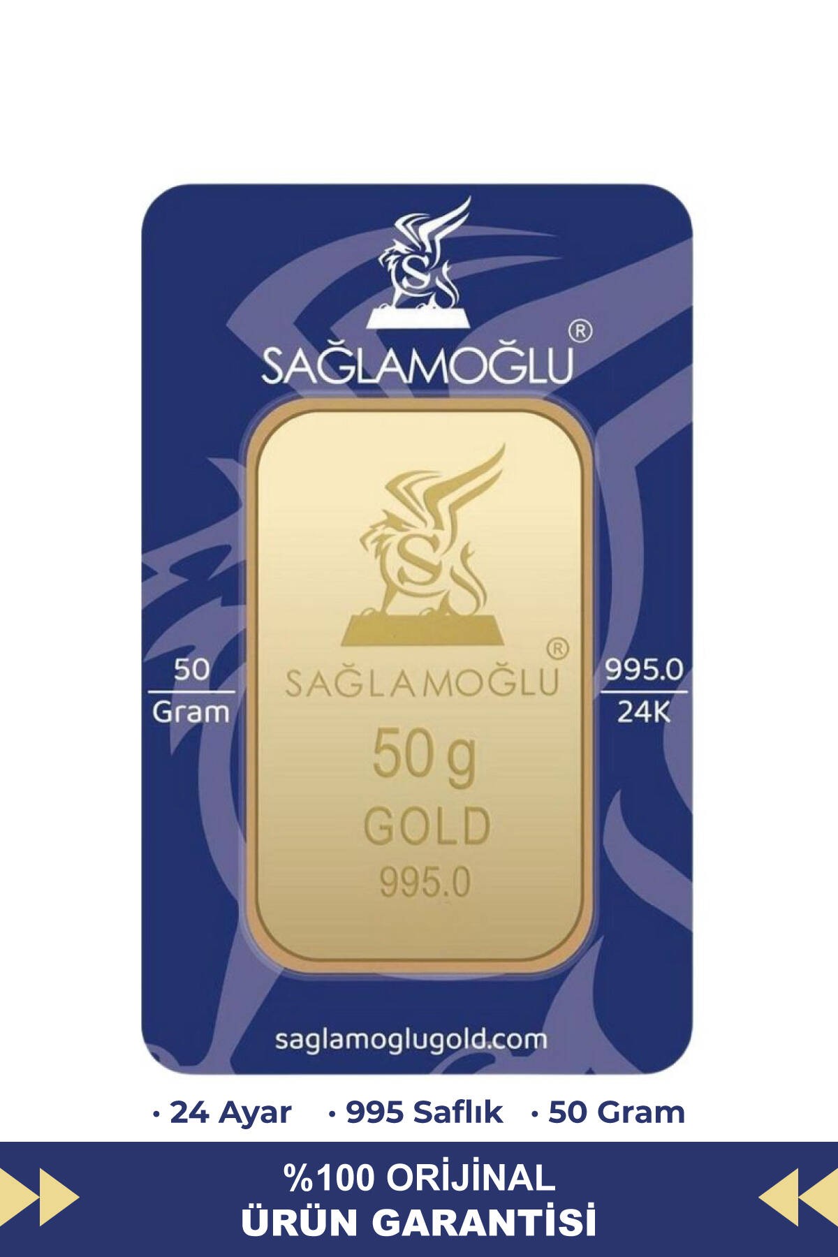50 Gr 24 Ayar Külçe Altın