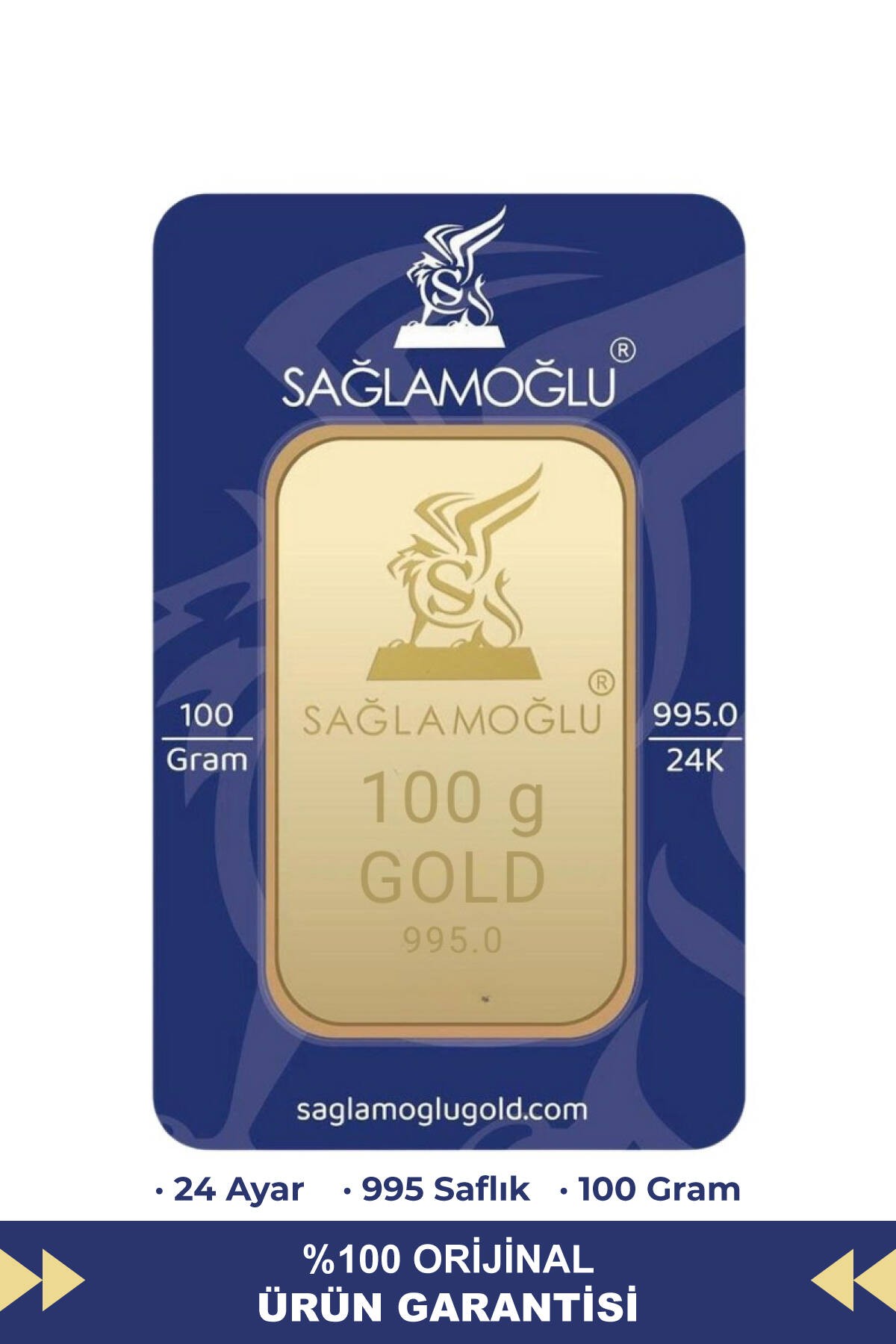 100 Gr 24 Ayar Külçe Altın